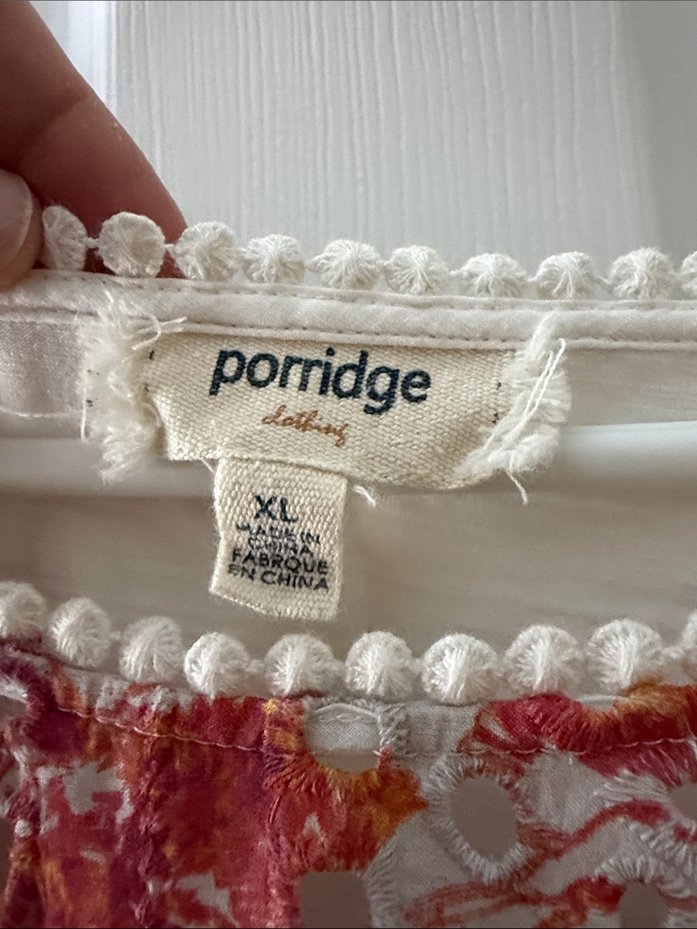 Anthropologie porridge eyelet botanical bird blouse sz XL - Picture 2 of 7